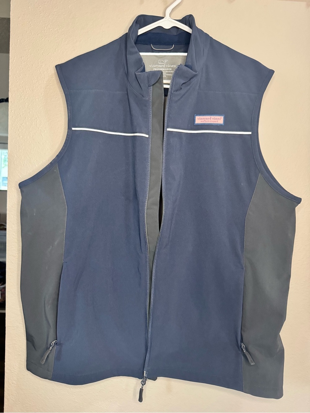 Vineyard Vines Navy and Gray Softshell Vest - Men's
